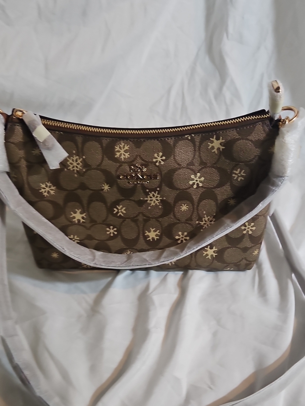 Coach Brown Signature Snowflake Crossbody Bag